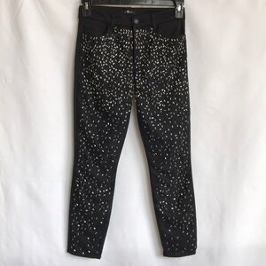 7 for All Mankind black sparkle-front jeans, sz 28
